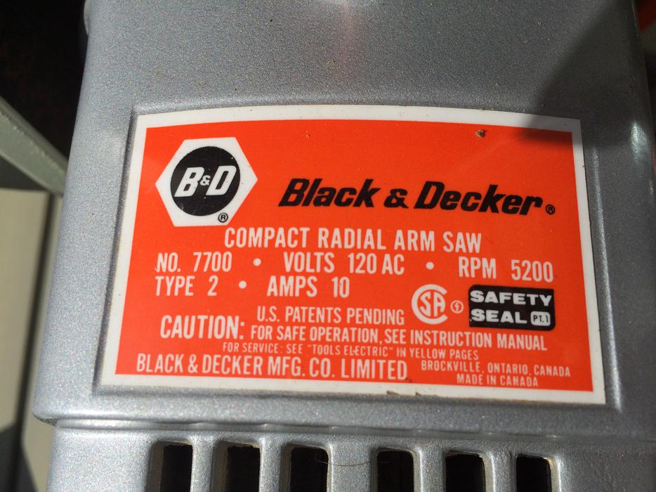 black and decker 7700 radial arm saw manual